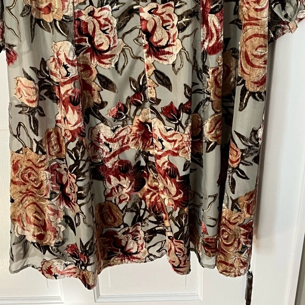 NWOT SOFT SURROUNDINGS Uma Floral Burnout Midi Dress PL Cottagecore Boho - Picture 9 of 15